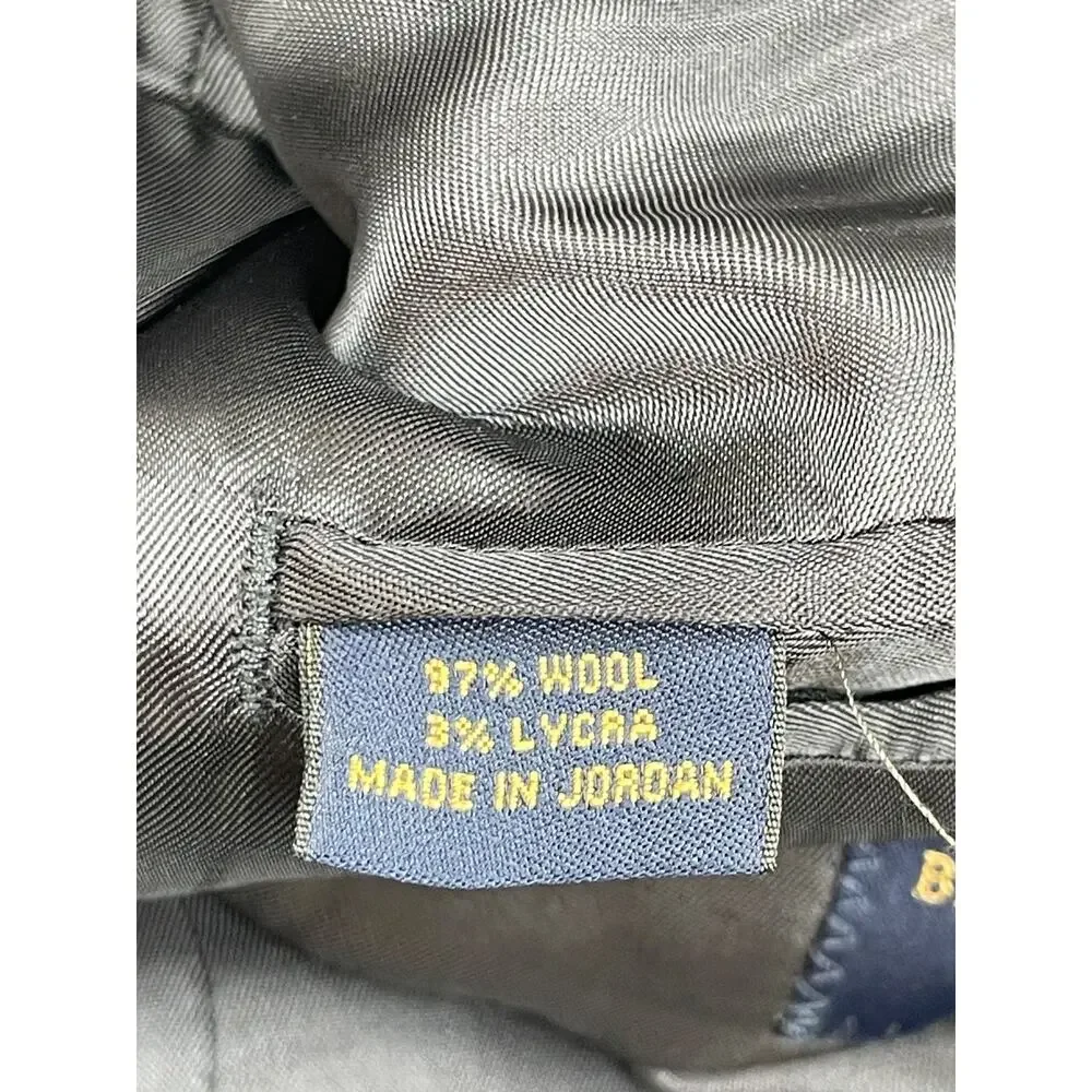 Brooks Brothers 346 Blazer Men 42R‎ Gray Plaid Wool Blend Stretch 2-Button